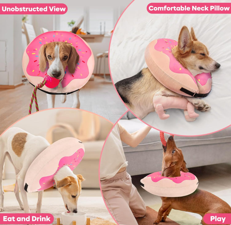 Gimars Inflatable Dog Cone Alternative Post-Surgery Doggy Collar Soft Donut