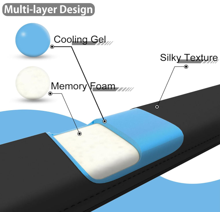 Faluber Cooling Gel Wrist Rest 36cm Keyboard Arm Rest Soft Squishy Non-Slip
