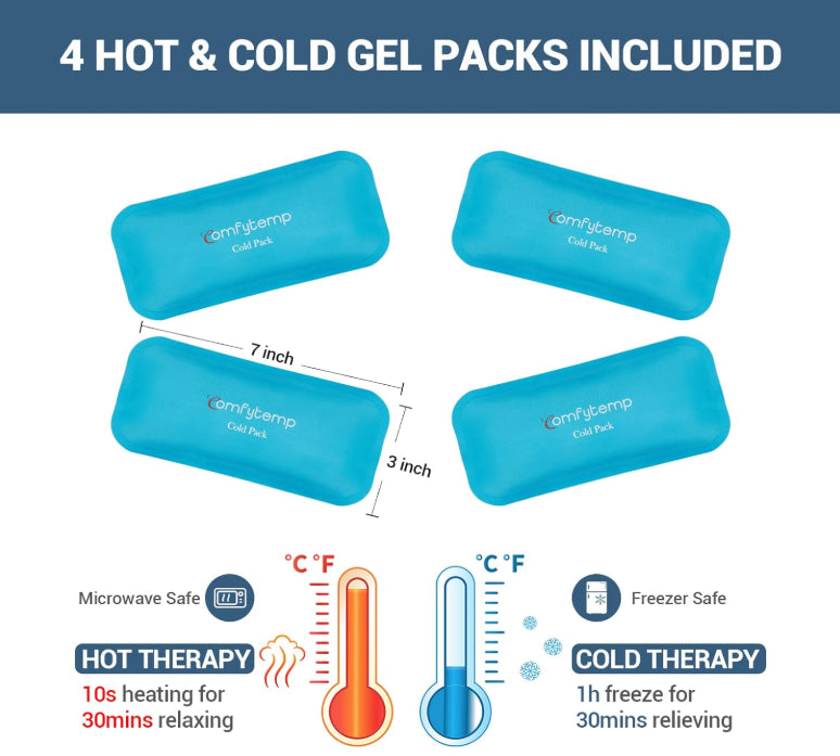 ComfyTemp Jaw & Face Cold Pack Wisdom Teeth Ice Pack & Head Wrap 4 Gel Packs