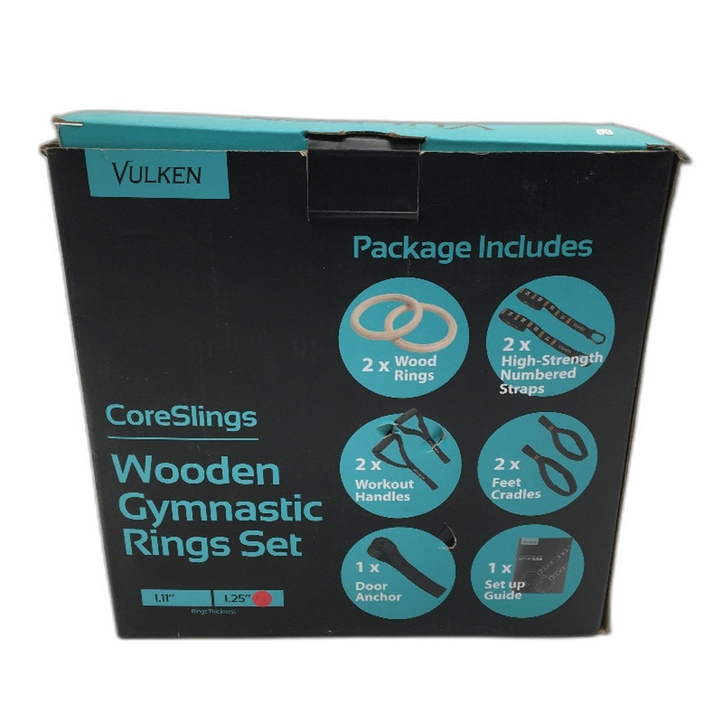 Vulken Wooden Gymnastics Rings Olympic Ring Set Exercise Accessories