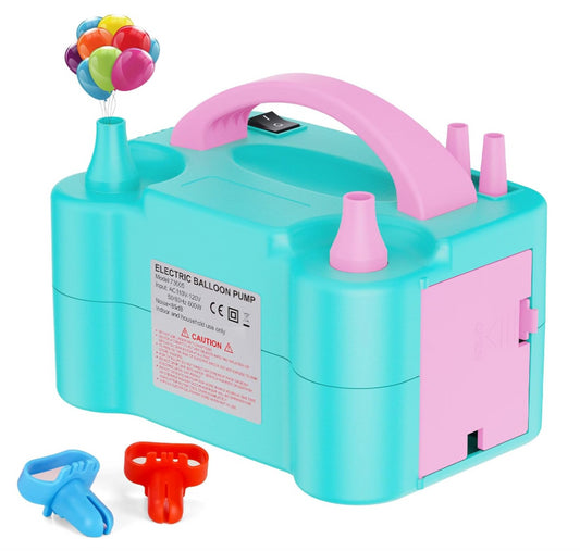 Electric Balloon Pump Portable Dual Nozzle Air Pump Inflator Blower