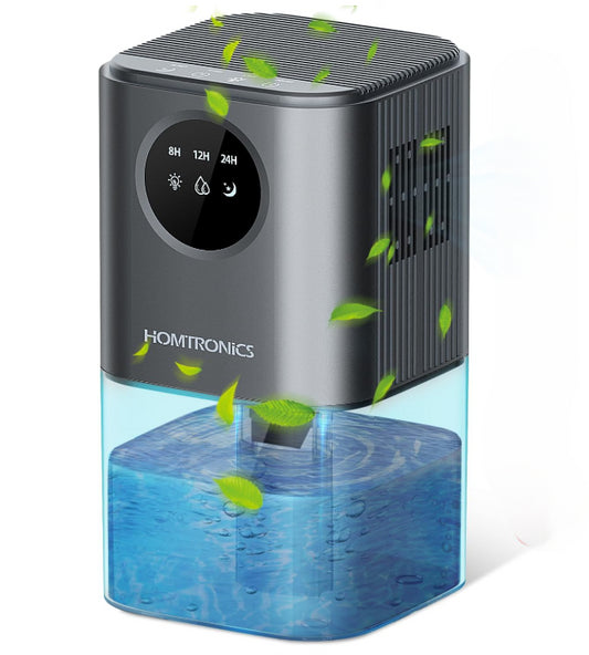 Homtronics 1700ml Dehumidifier Grey Moisture Absorber Quiet Portable