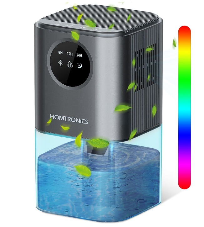 Homtronics 1700ml Dehumidifier Grey Moisture Absorber Quiet Portable