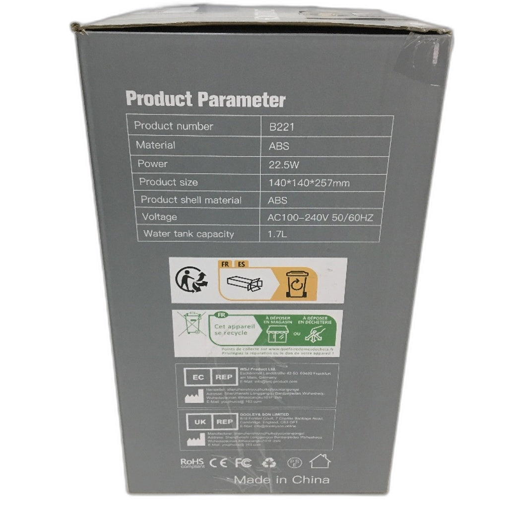 Homtronics 1700ml Dehumidifier Grey Moisture Absorber Quiet Portable