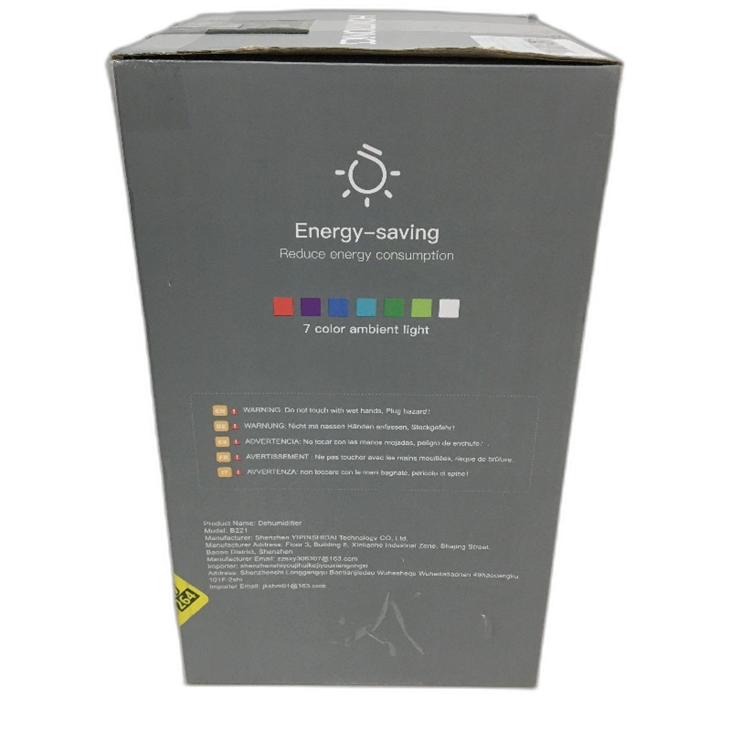 Homtronics 1700ml Dehumidifier Grey Moisture Absorber Quiet Portable