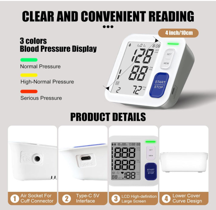 ROTOPATA U87E Upper Arm Electronic Blood Pressure Monitor Air Pump