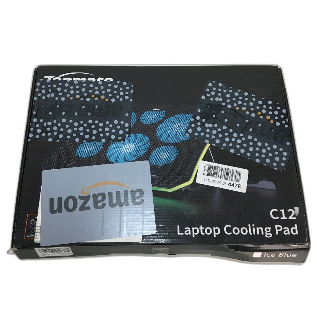TopMate C12 Laptop Cooling Fan Pad RGB Gaming Notebook Cooler Stand Adjustable