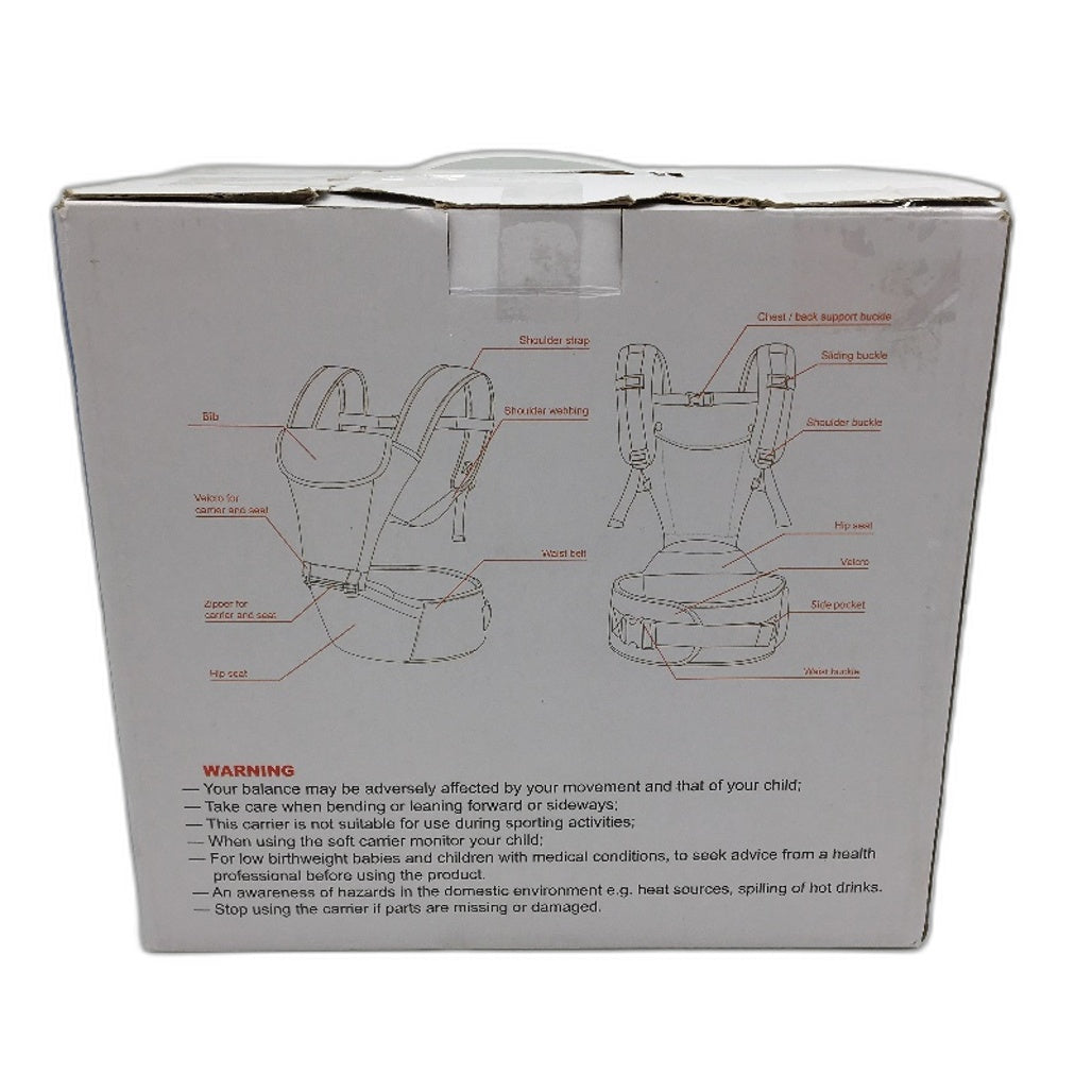 Beideli Baby Hip Carrier Grey Infant Waist Stool With 2 Bibs Multi-Functional