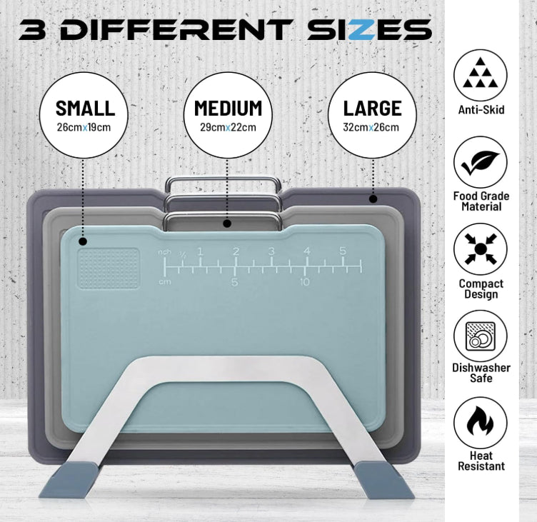 3 Pcs Chopping Board Set BPA Free Dishwasher Safe Cutting Boards