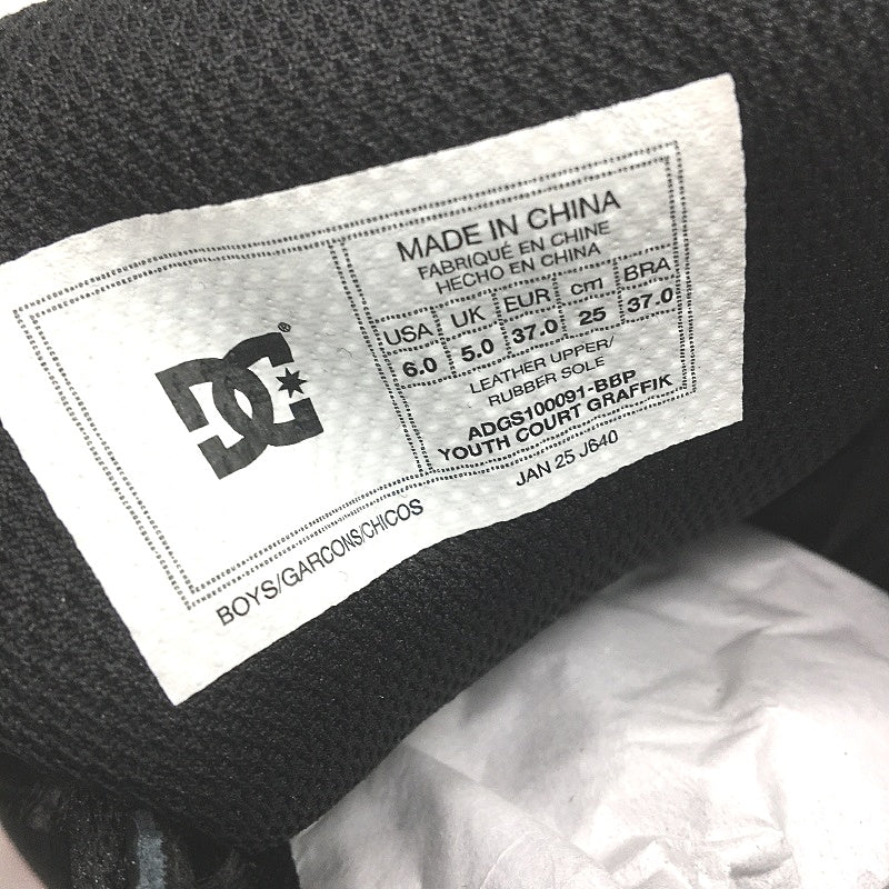DC Shoes Cousa Court Graffik Black Pink Decal Sneaker Size US 6 UK 5 EUR 37 NEW