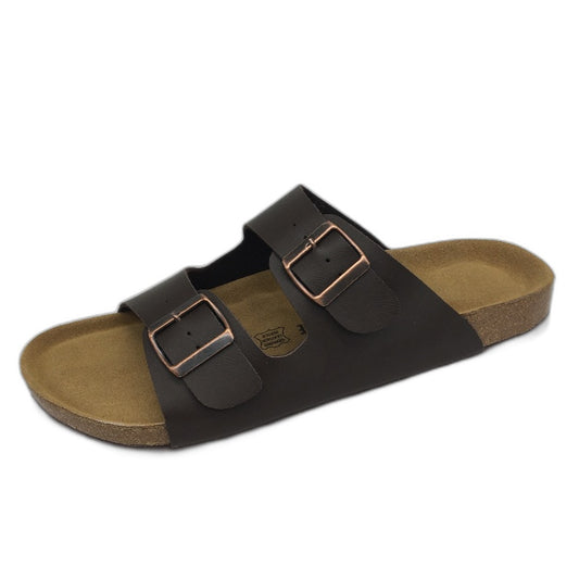 Cushionaire Brown Napa Lane Leather Strap Cork Sandal Shoe Size US 13 EU 46 NEW