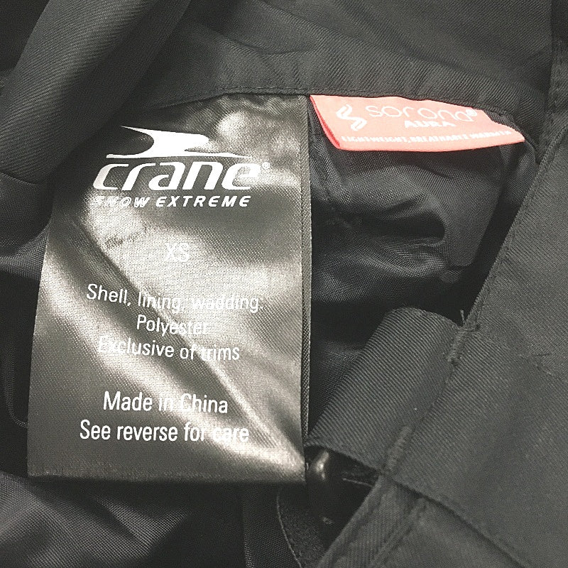 Crane Performance Black WaterResist Fixed Bib & Brace Ski Pants Mens Size XS NEW