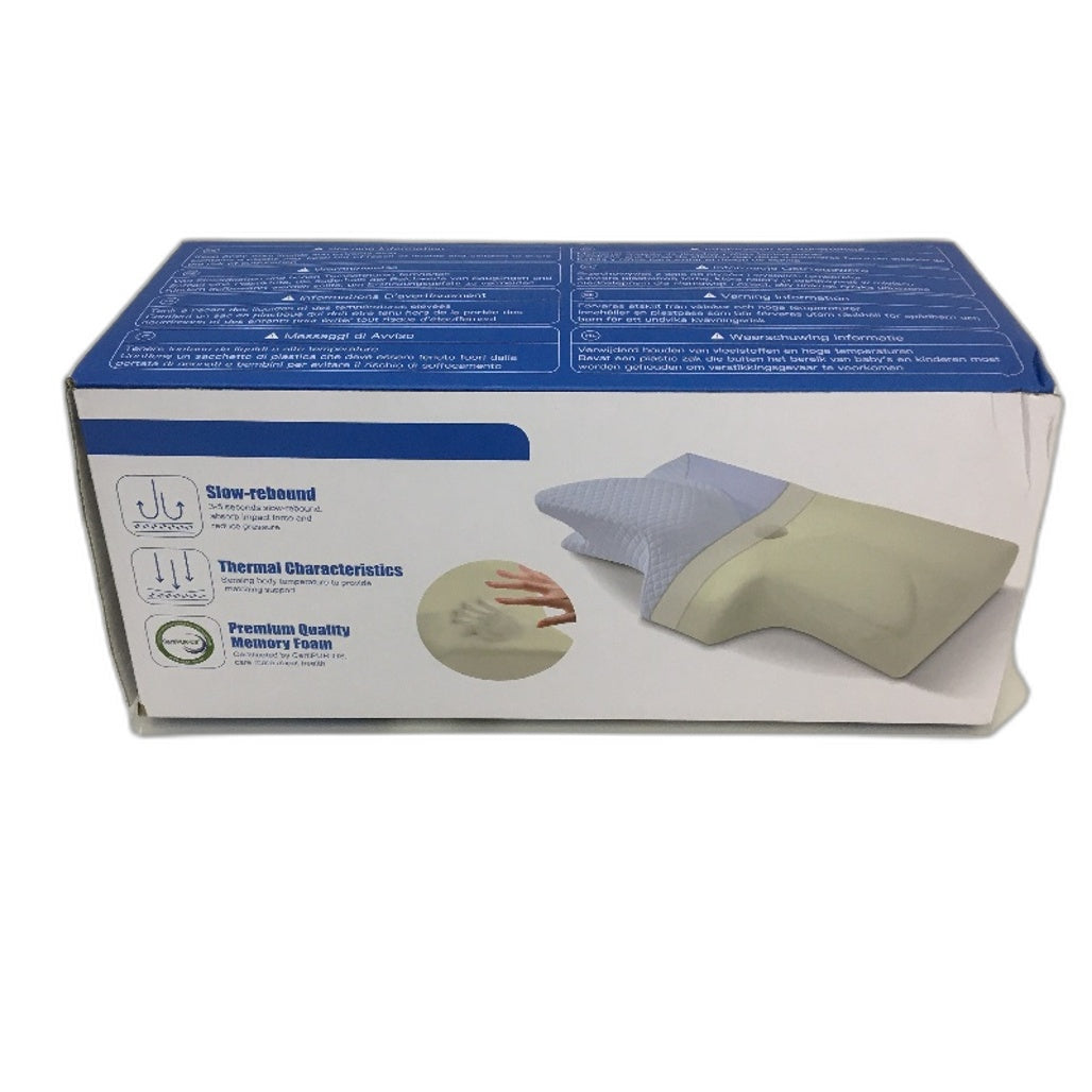 Homca Breathable Cervical Memory Foam Core Contour Neck Pillow White NEW