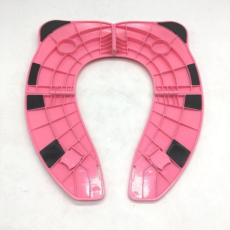 Kids Toddlers Pink Folding Non Slip Potty Seat Toilet Cover Pad & Carry Bag NEW