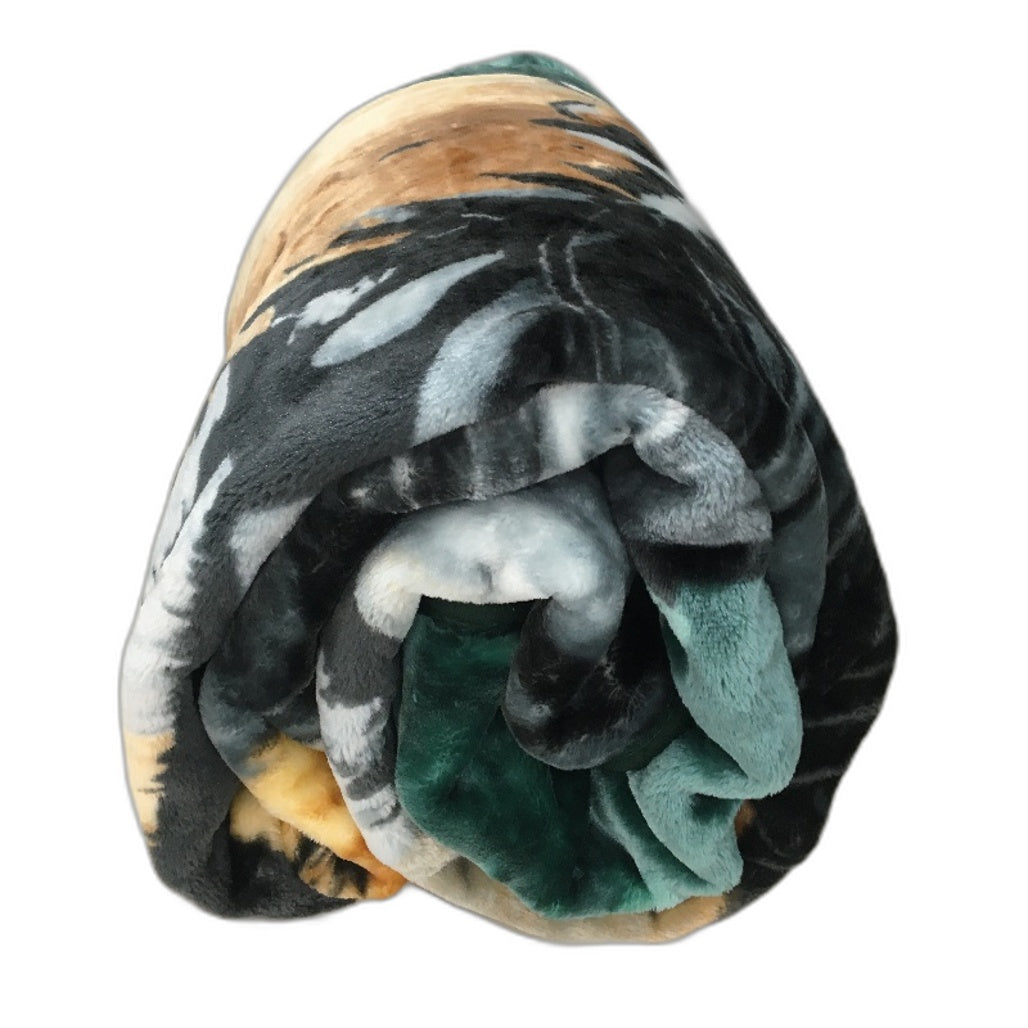 Kirkton House Tiger Print Faux Mink Soft Touch Blanket Fits Queen & King Bed NEW