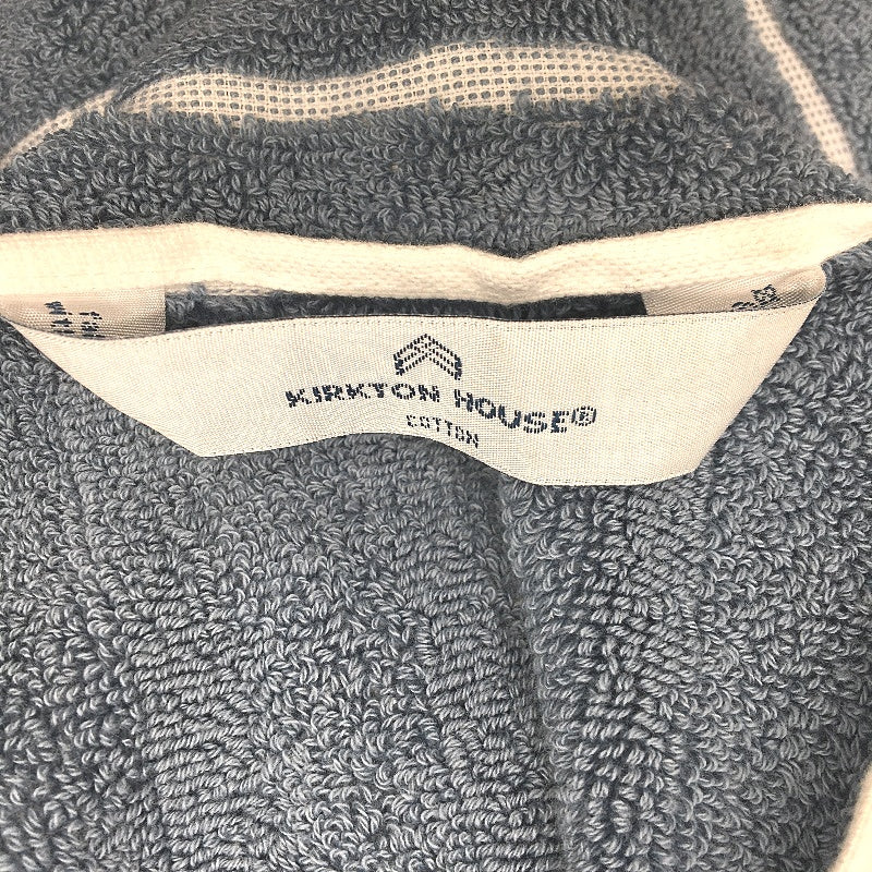 Kirkton House Set of 4 100% Cotton Blue Ribbed Striped Bath Towel Pack NEW