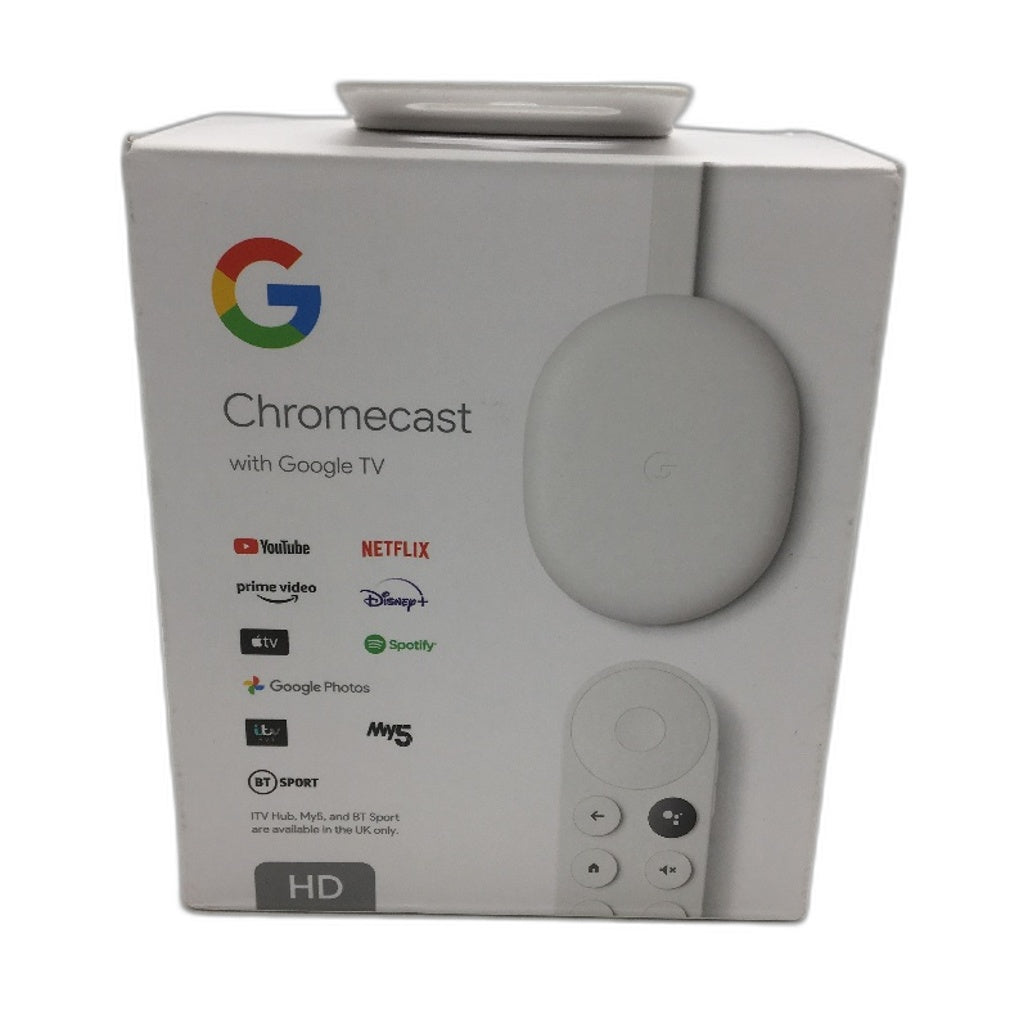 Chromecast with Google TV HD Smart TV Streamer in Snow White UK Plug DEMO
