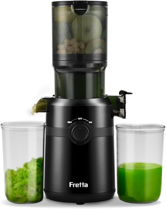 Fretta Nifty 1L 200W BPA Free Slow Masticating Black Cold Press Juicer DEMO
