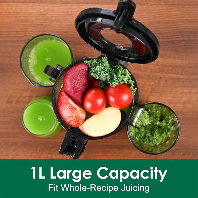 Fretta Nifty 1L 200W BPA Free Slow Masticating Black Cold Press Juicer DEMO