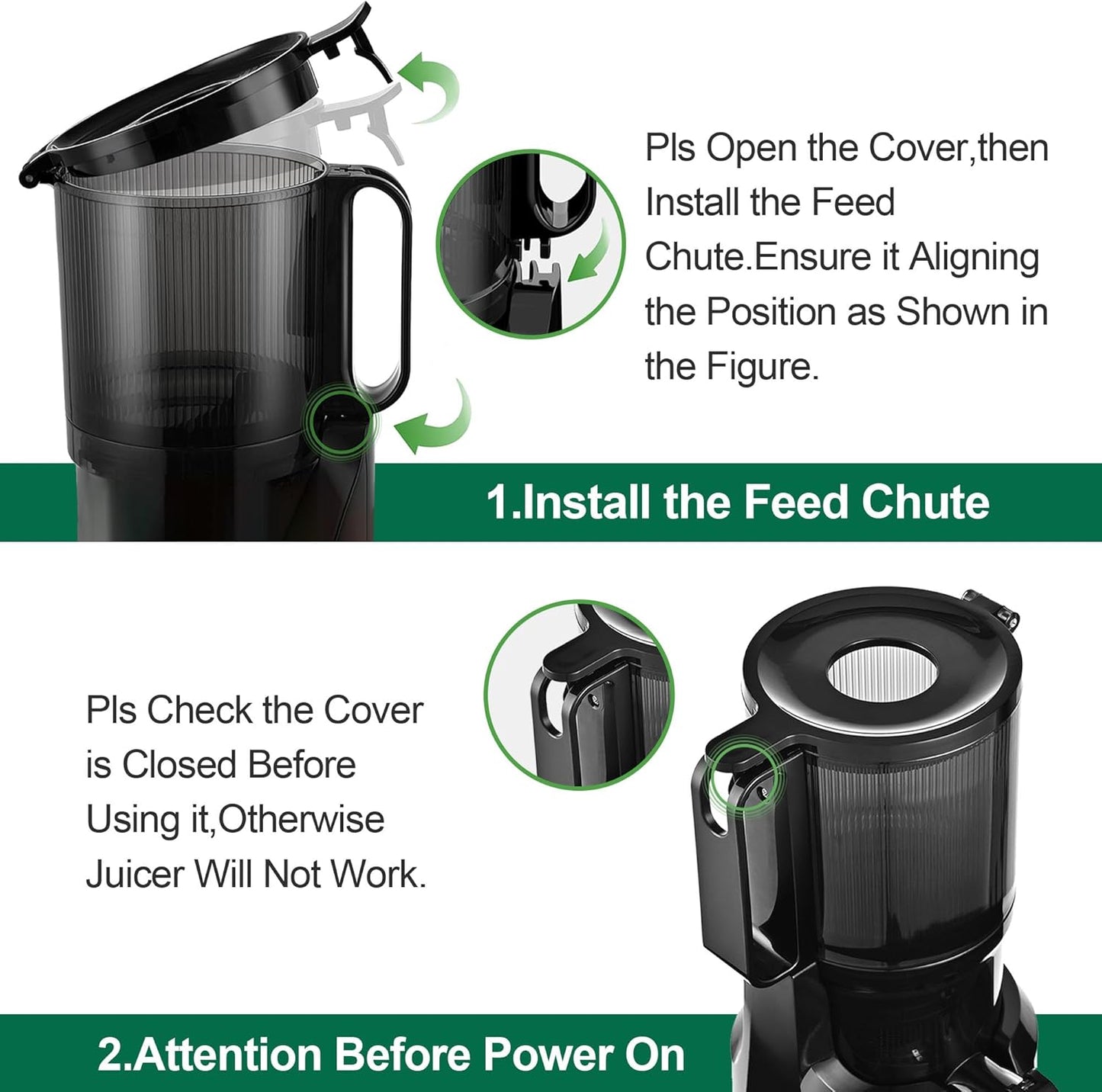 Fretta Nifty 1L 200W BPA Free Slow Masticating Black Cold Press Juicer DEMO