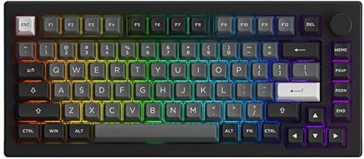Akko 5075 75% Layout Creamy Yellow Switch Mechanical Keyboard in Black Grey NEW