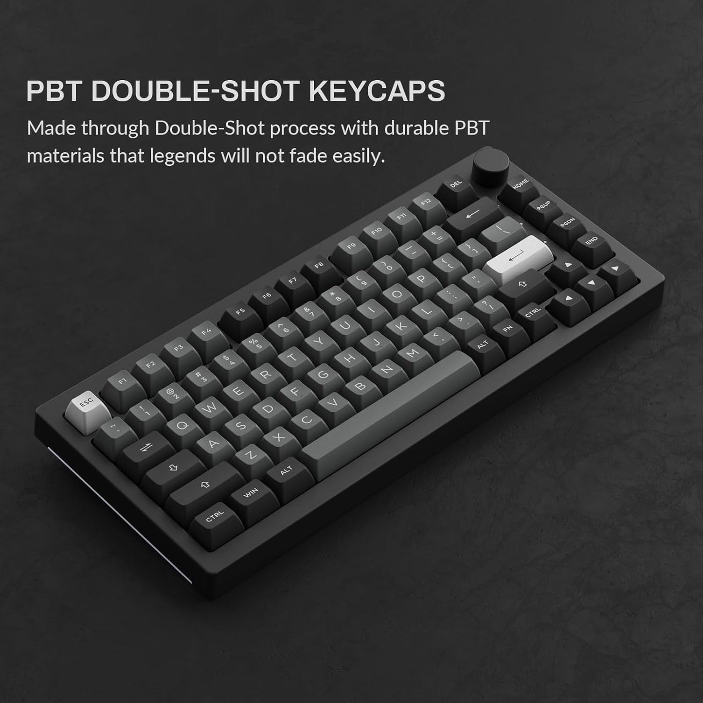 Akko 5075 75% Layout Creamy Yellow Switch Mechanical Keyboard in Black Grey NEW