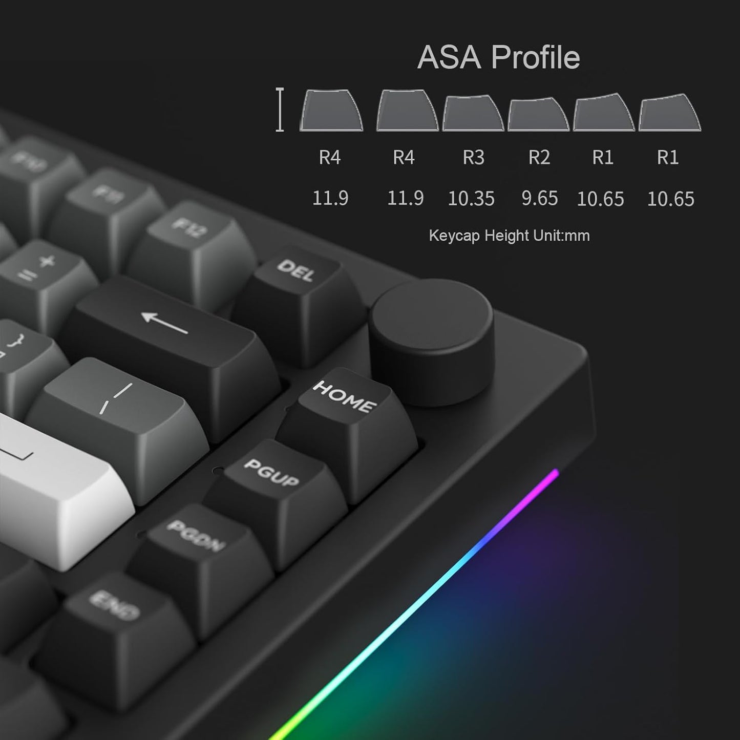 Akko 5075 75% Layout Creamy Yellow Switch Mechanical Keyboard in Black Grey NEW