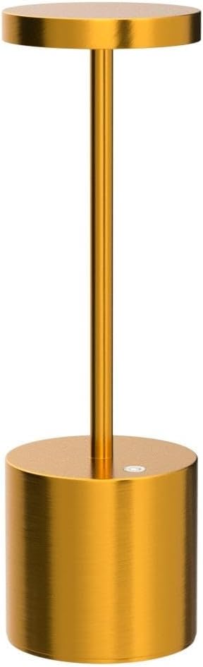 2 Pack Gold Cordless 5V-1A Dimming Touch Minimalist Table LED Lamp NEW