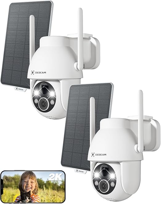 Cococam ZY-C2 2 Piece Solar Outdoor 2K QHD Wireless Security Camera DEMO