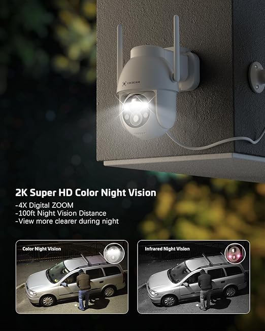 Cococam ZY-C2 2 Piece Solar Outdoor 2K QHD Wireless Security Camera DEMO