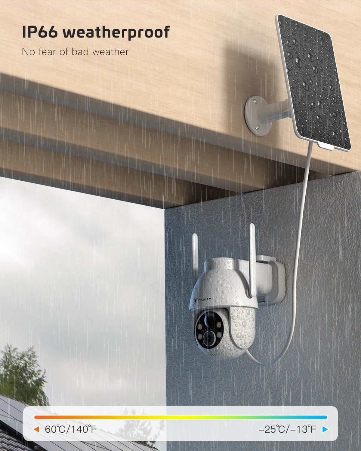 Cococam ZY-C2 2 Piece Solar Outdoor 2K QHD Wireless Security Camera DEMO