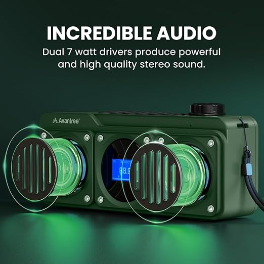 Avantree Boombyte 4 in 1 Portable Digital Radio Bluetooth Speaker in Green NEW