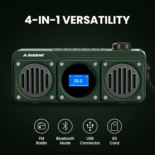 Avantree Boombyte 4 in 1 Portable Digital Radio Bluetooth Speaker in Green NEW