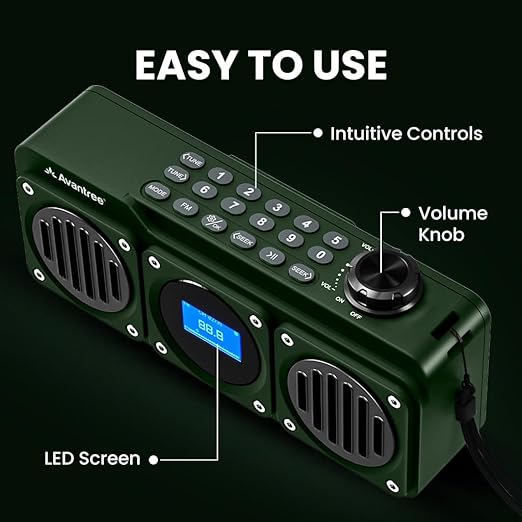 Avantree Boombyte 4 in 1 Portable Digital Radio Bluetooth Speaker in Green NEW