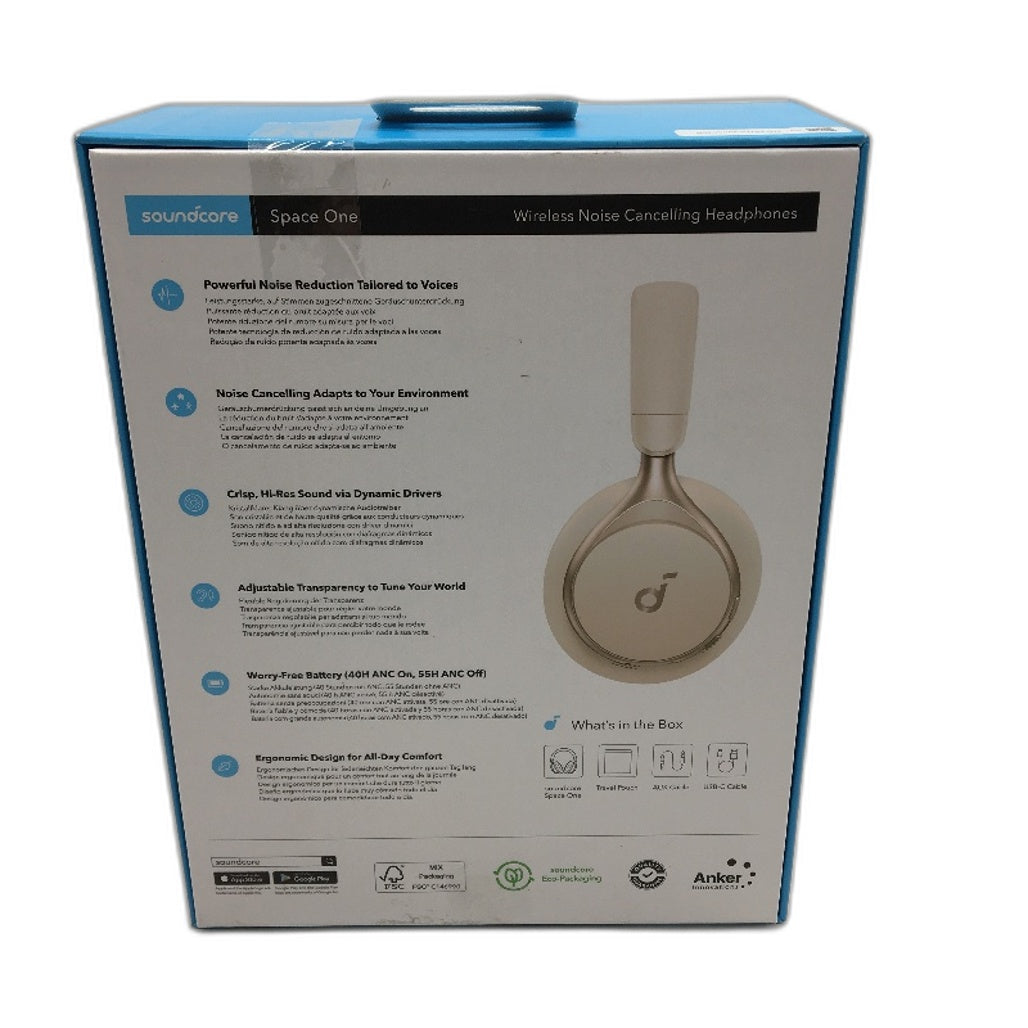 Soundcore by Anker Latte Cream Over Ear Noise Cancelling Headphones NEW