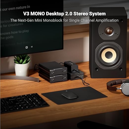 Fosi Audio V3 Mono 2 Pack HiFi RCA XLR Input Power Audio Amplifier NEW