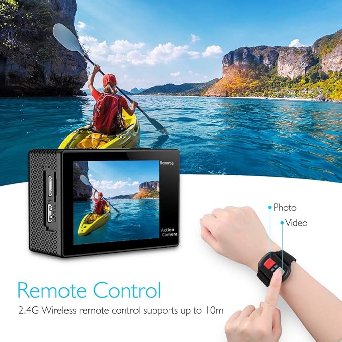 AKASO EK7000 4K 20MP 30fps WiFi Action Camera with Remote Control NEW