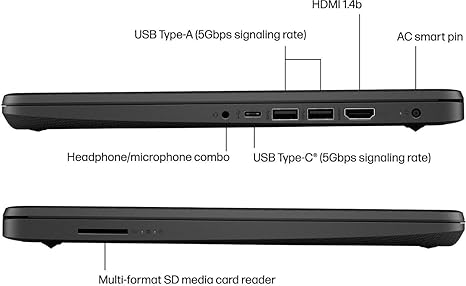 HP 14 Inch HD N4120 Intel Celeron 16gb 128gb Windows 11 Black Laptop