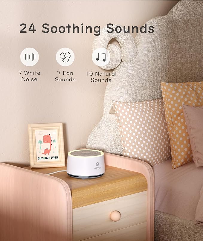 Dreamegg Classic D1 29 Ambient Sound Machine Alarm Clock in White DEMO