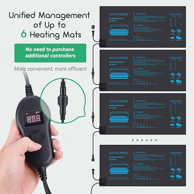 InkBirdPlus 2 in 1 Daisy Chain Plant Heat Mat with Thermostat Controller NEW