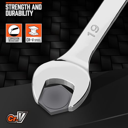 Horusdy 12 Piece Metric Combination CR-V Steel Portable Wrench Spanner Set NEW