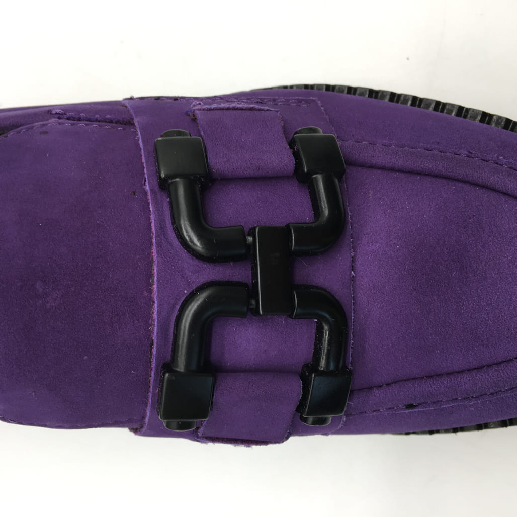 Tamaris Comfort Suede Leather Wedge Heel Loafer Purple Ladies Size US 8.5 NEW