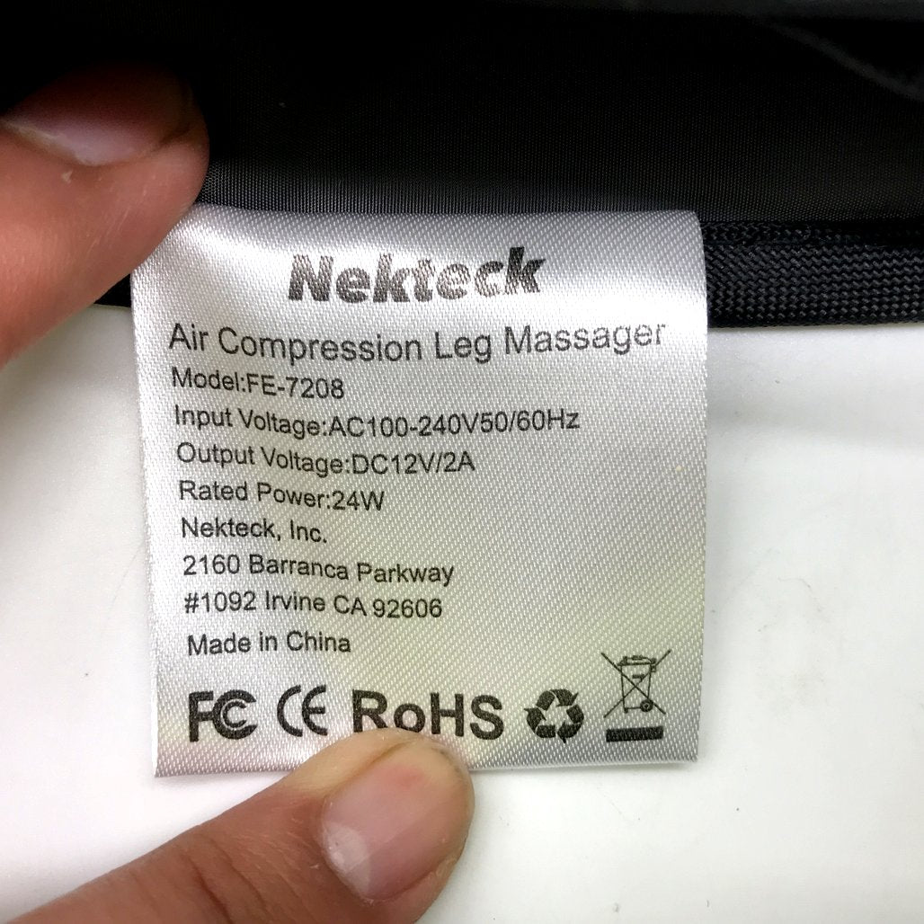 Nekteck FE-7208 6 Mode Air Compression Grey Adjustable Leg Massager NEW