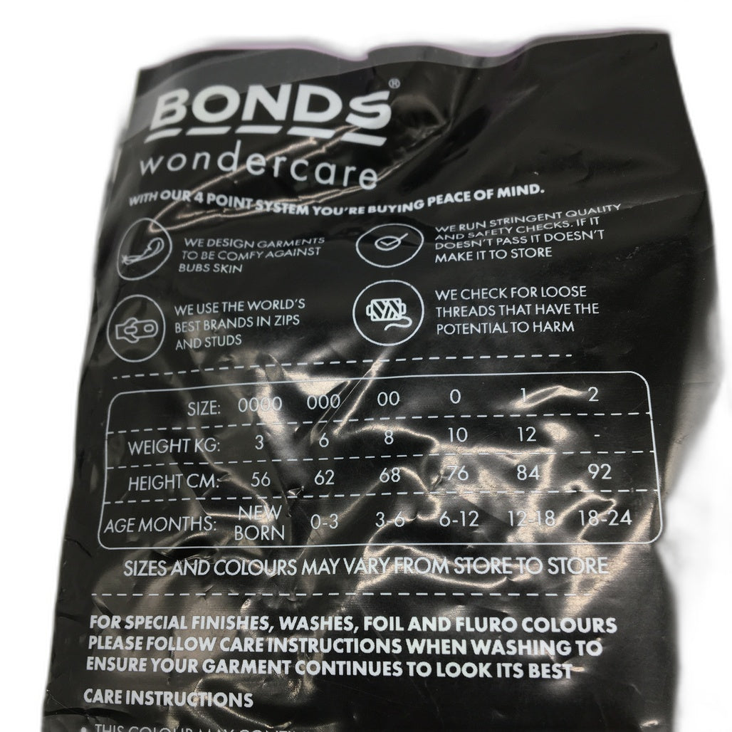 Bonds Wondersuits 2 Pce Pack 0-3Mnths Baby Boy Size 000 NEW