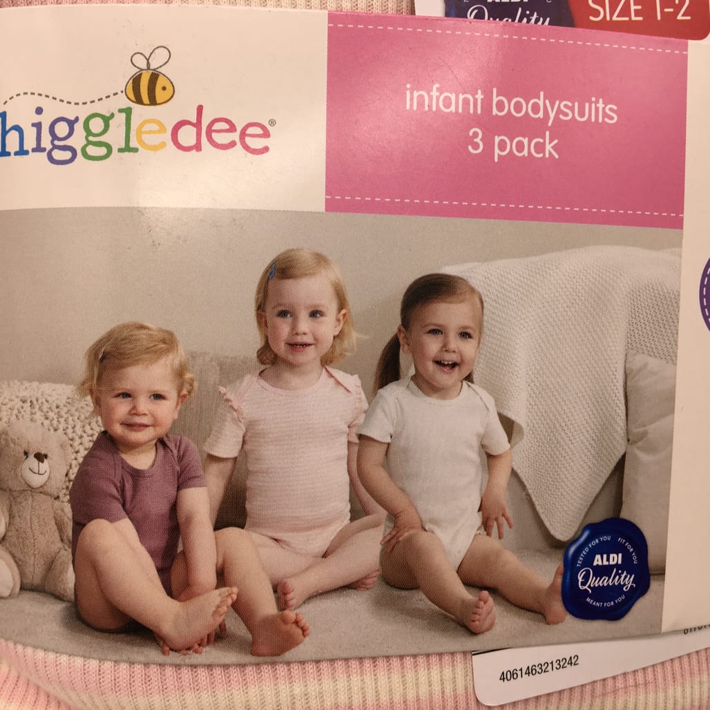 Higgledee 2 Pack 6 Pce Cotton Girls Bodysuits Baby Size 1-2 NEW