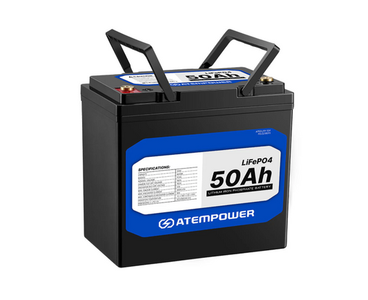 Atem Power 50Ah 12V Lithium Battery LiFePO4 Marine/Caravan Battery NEW