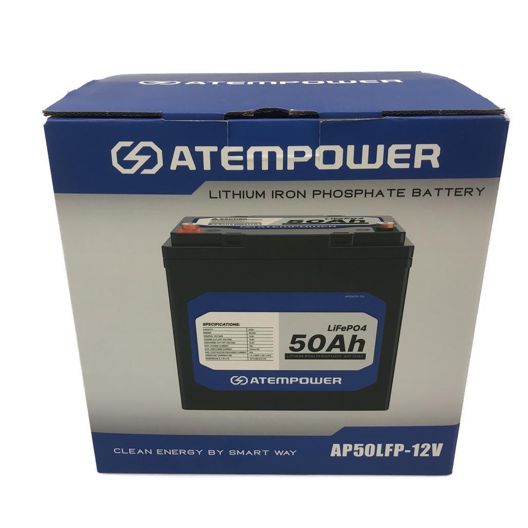 Atem Power 50Ah 12V Lithium Battery LiFePO4 Marine/Caravan Battery NEW