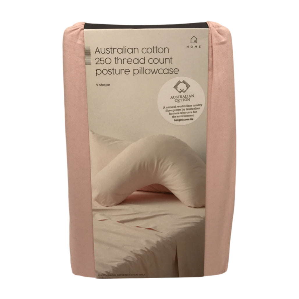 Target Aust. Cotton Queen Fitted Sheet & V Shape Pillowcase Pack Pink NEW