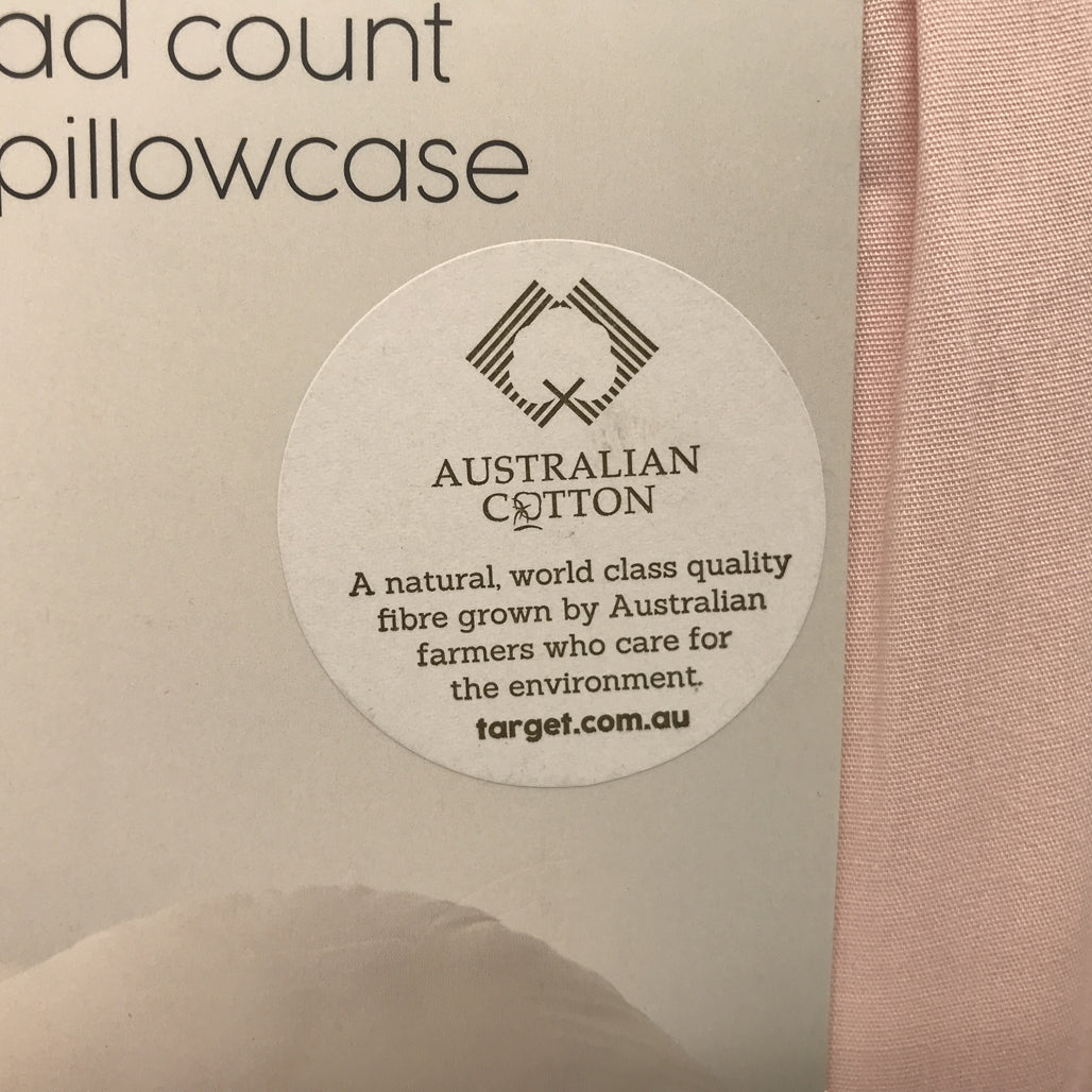 Target Aust. Cotton Queen Fitted Sheet & V Shape Pillowcase Pack Pink NEW