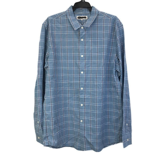 Jeanswest Blue Long Sleeve Button Up Shirt Checkered Pattern Mens Size L NEW